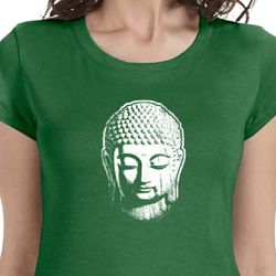 Ladies Shirt Little Buddha Head Longer Length Tee T-Shirt