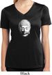 Ladies Shirt Little Buddha Head Moisture Wicking V-neck Tee