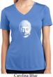 Ladies Shirt Little Buddha Head Moisture Wicking V-neck Tee