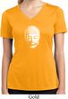 Ladies Shirt Little Buddha Head Moisture Wicking V-neck Tee