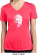 Ladies Shirt Little Buddha Head Moisture Wicking V-neck Tee