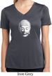 Ladies Shirt Little Buddha Head Moisture Wicking V-neck Tee