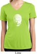 Ladies Shirt Little Buddha Head Moisture Wicking V-neck Tee