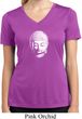 Ladies Shirt Little Buddha Head Moisture Wicking V-neck Tee