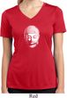 Ladies Shirt Little Buddha Head Moisture Wicking V-neck Tee