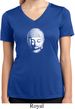 Ladies Shirt Little Buddha Head Moisture Wicking V-neck Tee