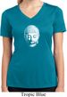 Ladies Shirt Little Buddha Head Moisture Wicking V-neck Tee