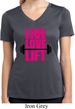 Ladies Shirt Live Love Lift Moisture Wicking V-neck Tee T-Shirt