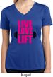 Ladies Shirt Live Love Lift Moisture Wicking V-neck Tee T-Shirt
