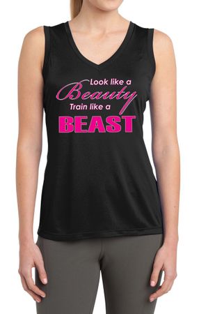 Ladies Shirt Look Like a Beauty Sleeveless Moisture Wicking Tee