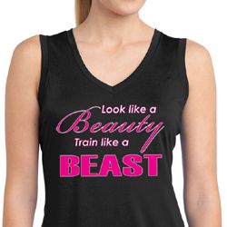 Ladies Shirt Look Like a Beauty Sleeveless Moisture Wicking Tee Ladies Shirt Look Like a Beauty Sleeveless Moisture Wicking Tee