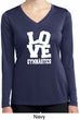 Ladies Shirt Love Gymnastics Dry Wicking Long Sleeve Tee T-Shirt