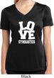 Ladies Shirt Love Gymnastics Moisture Wicking V-neck Tee T-Shirt