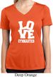 Ladies Shirt Love Gymnastics Moisture Wicking V-neck Tee T-Shirt