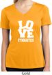 Ladies Shirt Love Gymnastics Moisture Wicking V-neck Tee T-Shirt