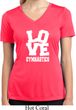 Ladies Shirt Love Gymnastics Moisture Wicking V-neck Tee T-Shirt