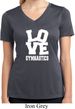 Ladies Shirt Love Gymnastics Moisture Wicking V-neck Tee T-Shirt