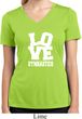 Ladies Shirt Love Gymnastics Moisture Wicking V-neck Tee T-Shirt