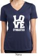Ladies Shirt Love Gymnastics Moisture Wicking V-neck Tee T-Shirt