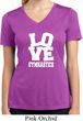 Ladies Shirt Love Gymnastics Moisture Wicking V-neck Tee T-Shirt