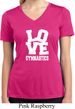 Ladies Shirt Love Gymnastics Moisture Wicking V-neck Tee T-Shirt
