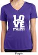 Ladies Shirt Love Gymnastics Moisture Wicking V-neck Tee T-Shirt