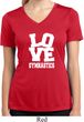 Ladies Shirt Love Gymnastics Moisture Wicking V-neck Tee T-Shirt