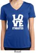 Ladies Shirt Love Gymnastics Moisture Wicking V-neck Tee T-Shirt