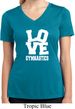 Ladies Shirt Love Gymnastics Moisture Wicking V-neck Tee T-Shirt