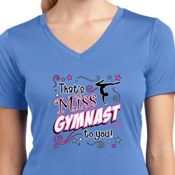 Ladies Shirt Miss Gymnast To You Moisture Wicking V-neck Tee T-Shirt