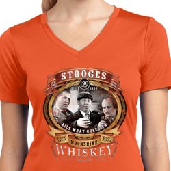 Ladies Shirt Moonshine Whiskey Moisture Wicking V-neck Tee