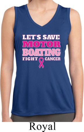 Ladies Shirt Motor Boating Sleeveless Moisture Wicking Tee T-Shirt