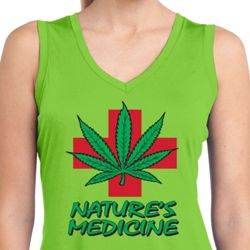 Ladies Shirt Natures Medicine Sleeveless Moisture Wicking Tee T-Shirt