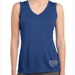 Ladies Shirt OM Heart Bottom Print Sleeveless Moisture Wicking Tee