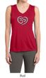 Ladies Shirt OM Heart Sleeveless Moisture Wicking Tee T-Shirt