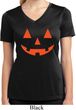 Ladies Shirt Orange Jack O Lantern Moisture Wicking V-neck Tee T-Shirt