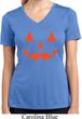 Ladies Shirt Orange Jack O Lantern Moisture Wicking V-neck Tee T-Shirt