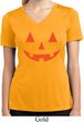 Ladies Shirt Orange Jack O Lantern Moisture Wicking V-neck Tee T-Shirt