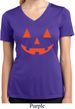 Ladies Shirt Orange Jack O Lantern Moisture Wicking V-neck Tee T-Shirt