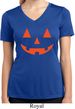 Ladies Shirt Orange Jack O Lantern Moisture Wicking V-neck Tee T-Shirt
