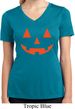 Ladies Shirt Orange Jack O Lantern Moisture Wicking V-neck Tee T-Shirt