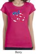 Ladies Shirt Patriotic Om Longer Length Tee T-Shirt
