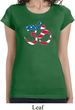 Ladies Shirt Patriotic Om Longer Length Tee T-Shirt