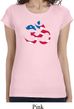 Ladies Shirt Patriotic Om Longer Length Tee T-Shirt