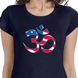 Ladies Shirt Patriotic Om Longer Length Tee T-Shirt Ladies Shirt Patriotic Om Longer Length Tee T-Shirt