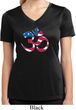 Ladies Shirt Patriotic Om Moisture Wicking V-neck Tee