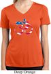 Ladies Shirt Patriotic Om Moisture Wicking V-neck Tee