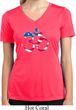 Ladies Shirt Patriotic Om Moisture Wicking V-neck Tee