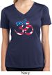Ladies Shirt Patriotic Om Moisture Wicking V-neck Tee