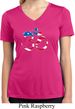 Ladies Shirt Patriotic Om Moisture Wicking V-neck Tee